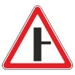 Дорожный знак 2.3.2 «Примыкание второстепенной дороги справа» (металл 0,8 мм, I типоразмер: сторона 700 мм, С/О пленка: тип А инженерная)